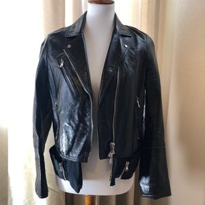 Phillip Lim 3.1 Black Leather Silk Jacket Moto 4